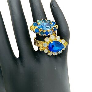 Monnaluna Swarovski Crystal Dew Drop Ring Made in Italy Size 7.5